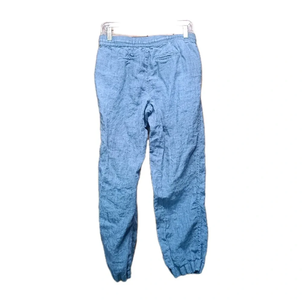 Charter‎ Club Pants Womens S Blue Luxury Linen Straight Leg Trousers Office Y2K